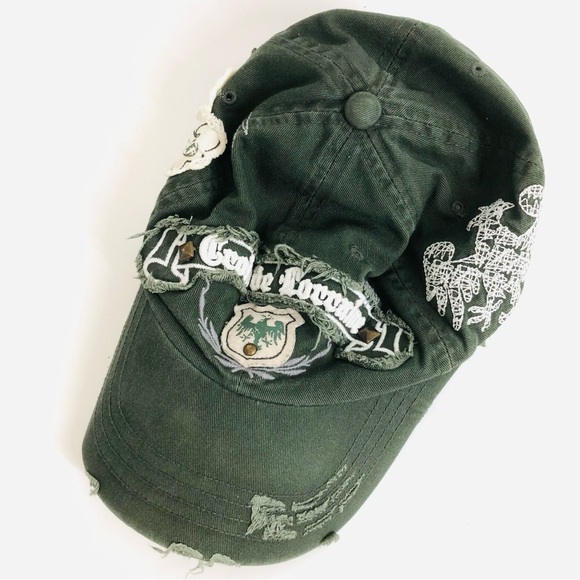Leader Croix de Lorraine Distressed Green Baseball Cap - Picture 14 of 14